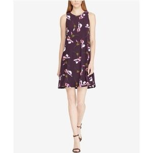 Lauren by Ralph Lauren Women's Floral-Print Jersey Dress Purple Size 10